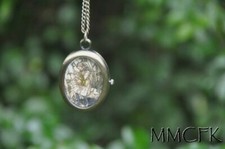 Alice in Wonderland Roman Numerals Antique Pocket Watch Necklace