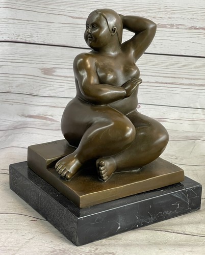 Signed Fernando Botero Curvaceous Nude Woman Sculpture Lost wax Method Gift NR - Picture 4 of 10