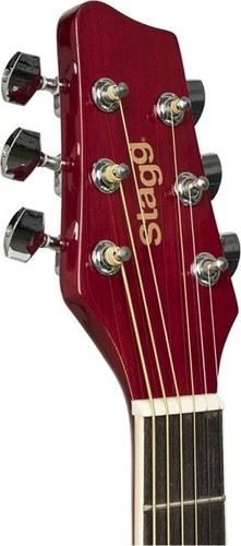 Red dreadnought acoustic guitar with basswood top - Picture 4 of 5