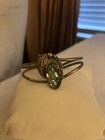 Leaf Cuff Bracelet Green Abalone and Silver