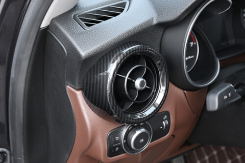 Real Carbon Fiber Side Air Vent Outlet Cover Trim For Alfa Romeo Stelvio 2017-18 - Foto 2 di 7