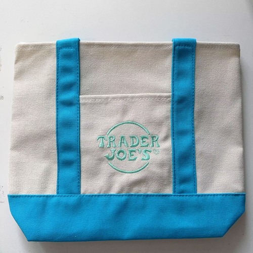 NEW TRADER JOE'S MINI PASTEL BAG TOTE LIMITED EDITION - PINK PURPLE BLUE GREEN - Picture 12 of 29