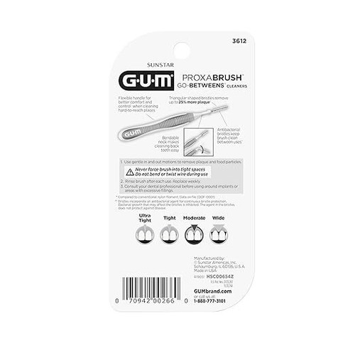 GUM Proxabrush Go-Betweens - Moderate - Interdental Brushes - Soft Bristled 10ct - Picture 3 of 3