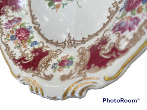 Syracuse China Old Ivory ROMANCE MAROON Serving Plate 12” EUC - Picture 4 of 4