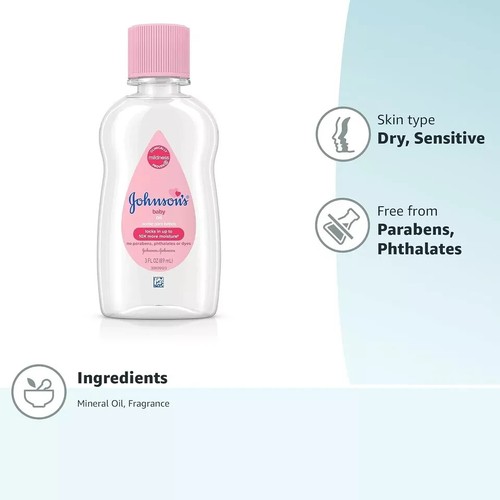 Johnson's Baby Oil, Pure Mineral Oil to Prevent Moisture Loss, Hypoallergenic... - Picture 4 of 4