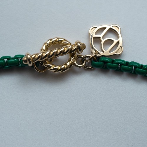 David Yurman Neu Damen 2.7mm Bel Aire Box Halskette 18 " Smaragd Grün - Bild 5 von 6