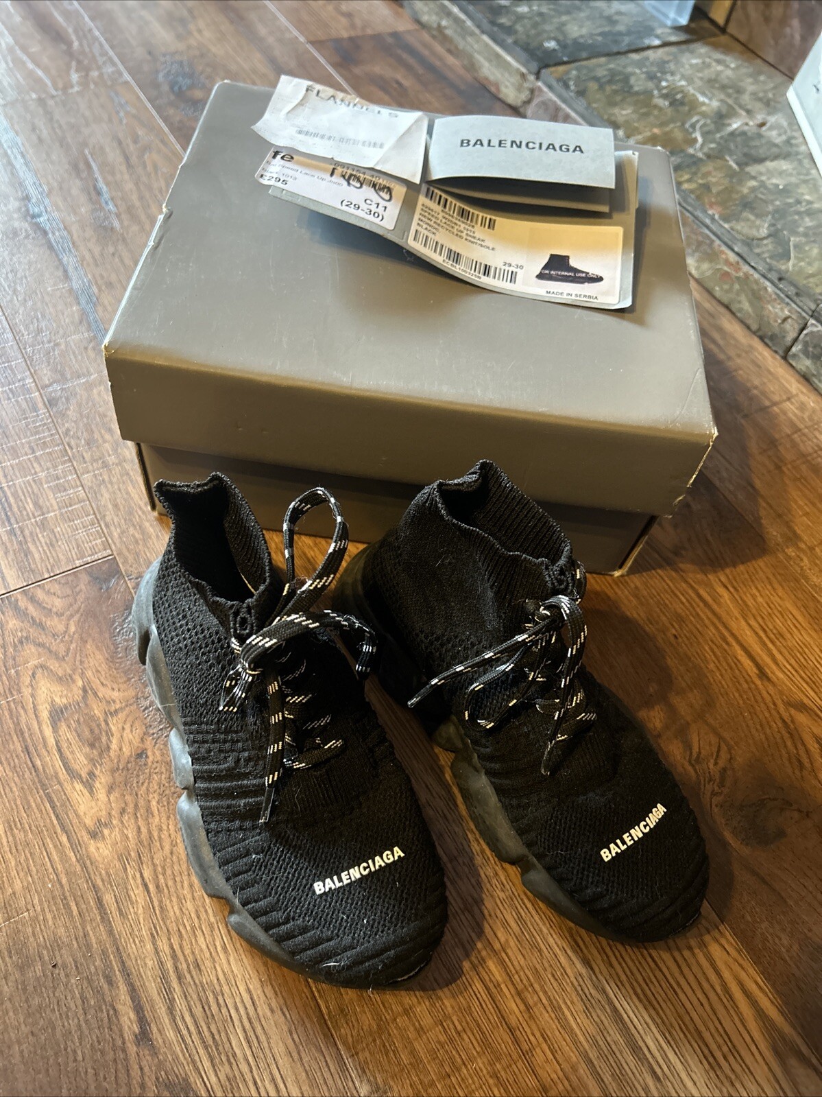 Balenciaga Socks Speed Lace Up. Kids Size UK C11, RRP £295