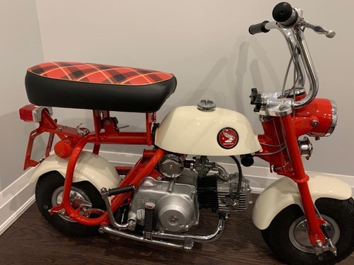 Honda Monkey Z50 M Z50M Gold Tartan Motorcycle Seat Classic Reproduction New. - Picture 3 of 12