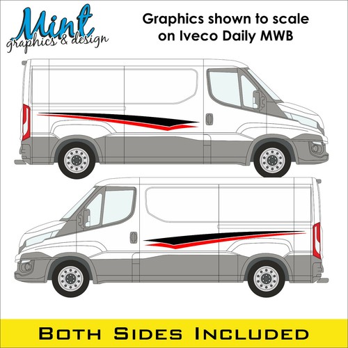 IVECO DAILY MWB cámper rayas laterales calcomanías pegatinas gráficos furgoneta envío y devolución gratuitos 007 - Imagen 3 de 4