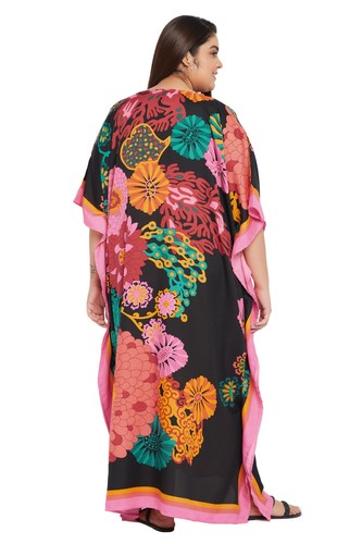 Women Kaftan Casual Maxi Dress Kimono Sleeve Evening Gown Beachwear Sundress - Picture 337 of 452