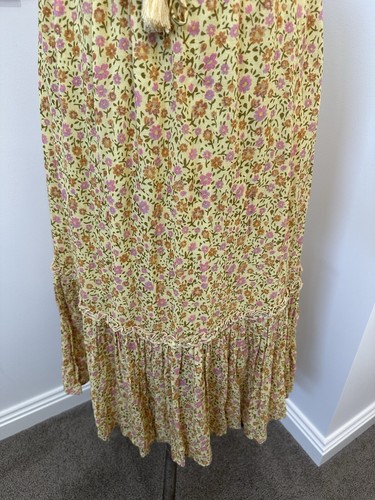 Spell & The Gypsie Rae Daisy Yellow Tiered Midi Skirt Floral Boho S 8 10 - Bild 5 von 12