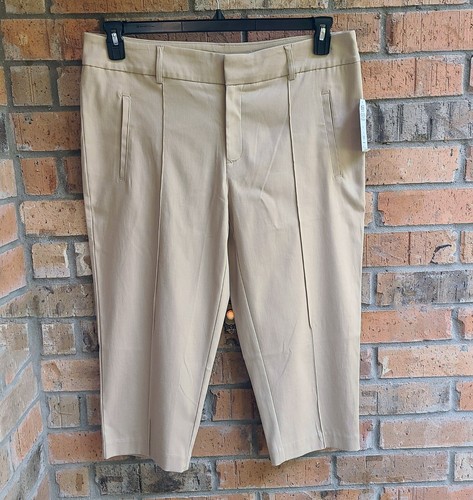Schicke und bequeme Time and Tru elegante Damen-Caprihose Größe 16 in natürlichem Hellbraun - Bild 13 von 15