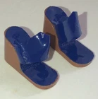 Vintage Barbie Doll Blue Ran Wedgies Sandals Heels Shoes Open Toe