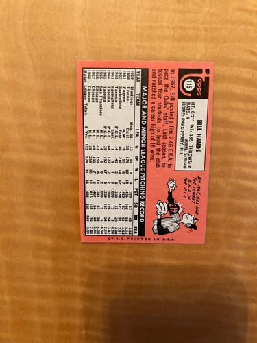 1969 TOPPS BASEBALL #115 BILL HANDS!! NM-MT OR BETTER!! SPEDIZIONE 1€!! - Foto 2 di 2