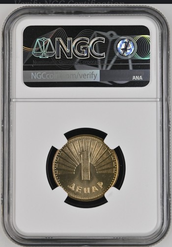 2000 Macedonia Denar NGC Error Muled 1997 Reverse MS 65 - Picture 2 of 2