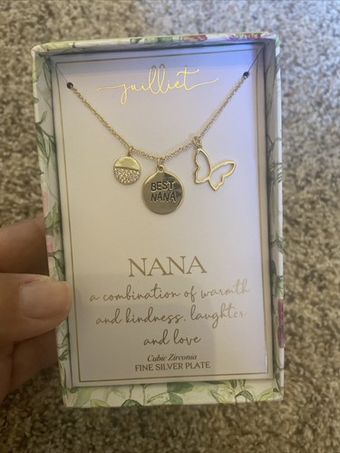 New Best Nana Mother’s Day Necklace Gold-Tone, Fine Silver Plated Gift Grandma