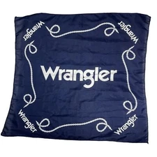 Wrangler Western Rooe Bandana Scarf Navy Blue 22 x 22