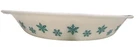 Vintage Pyrex  1-1/2 Quart Divided Dish Turquoise On White Snowflake No Lid