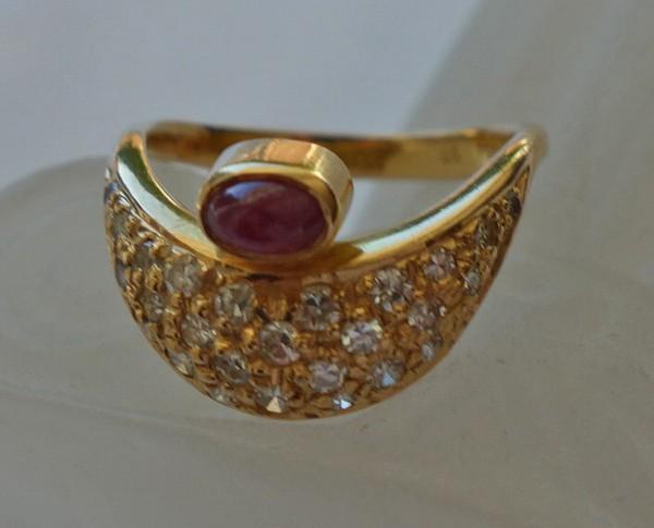 *Brilliant ring ring with ruby brilliant 0.55 ct … - image 8