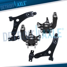 Front Steering Knuckles Wheel Hubs Lower Control Arms for 2006 - 2011 Ford Focus