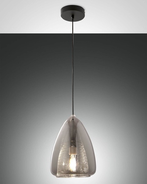 Fabas Luce Pendelleuchte Britton E27 Ø220Mm Grau-image