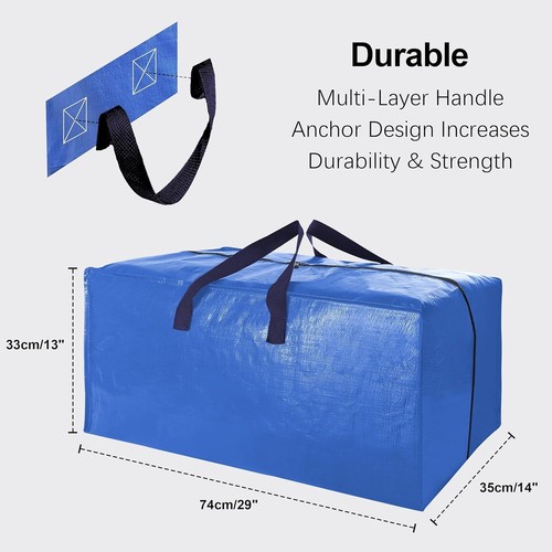 12 Pack Heavy Duty Extra Large Moving Bags, Multicolor - Picture 2 of 7