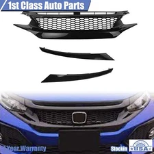 Gloss Black Grille Honeycomb Mesh Style for 2016-2021 Honda 10th Gen Civic