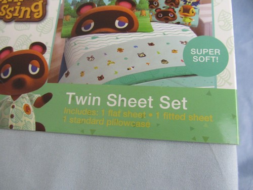 TWIN Nintendo Animal Crossing Kids Children Bedding Sheet 3 pc Set New Horizons - Picture 3 of 5
