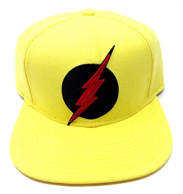 dc comics yellow reverse the flash zoom 3d bolt logo snapback hat