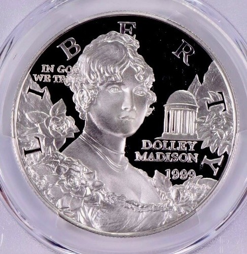1999 DOLLEY MADISON Silver Dollar PCGS PR70💥FLAWLESS QUALITY💥 - Picture 3 of 4