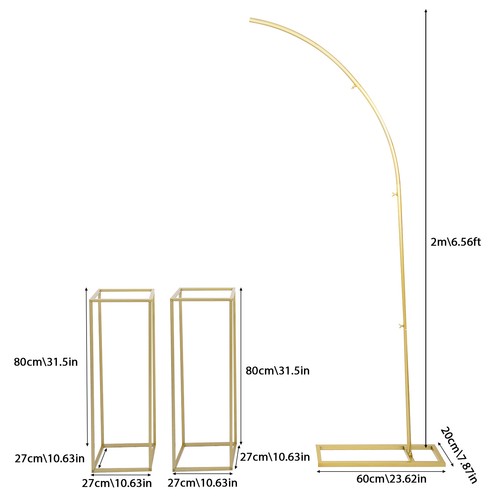 Supporto per arco a palloncino e 2 supporti per fiori matrimonio, supporto per sfondo ad arco per feste - Foto 4 di 12