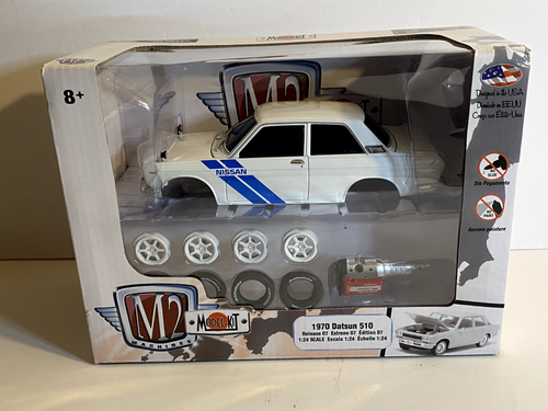 M2 MACHINES 47000-07 MODEL KIT 1970 DATSUN 510 1:24 DIECASR CAR WHITE NISP