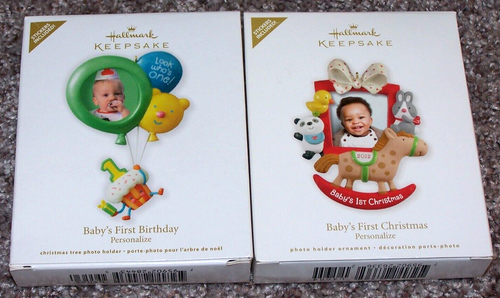New LOT 2012 Hallmark Ornaments Baby's First Birthday & Baby's First Christmas - 第 1/11 張圖片