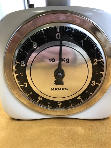 alte Waage Küchenwaage Krups 10kg weiß vintage große Waagschale - Bild 2 von 5