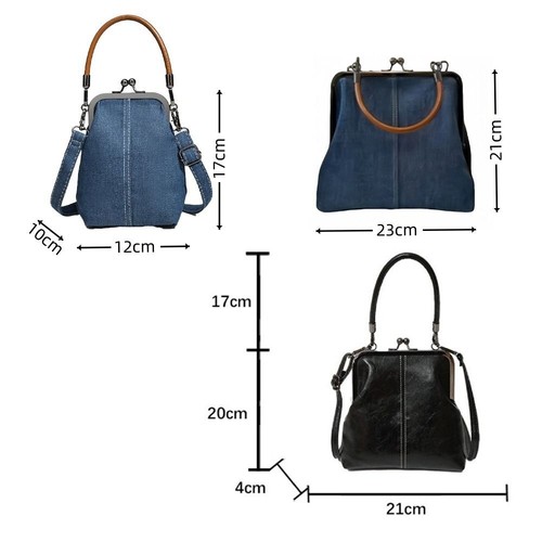 Blue Black Brown Designer Shoulder Bag Vintage Style Crossbody Bags - Picture 2 of 18