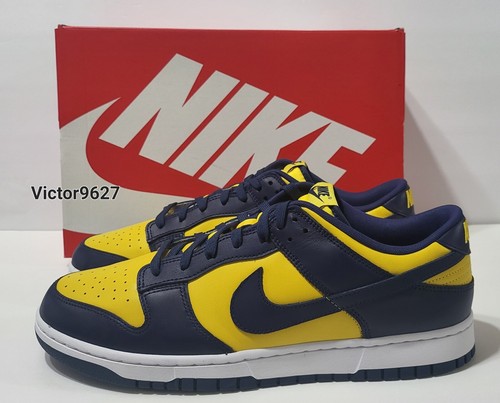 Size 13 Nike Dunk Low Retro 'Michigan' 2021 Midnight Navy DD1391-700 Mens - Picture 5 of 12
