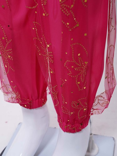 Kinder Mädchen Bauch Karneval Tanzkleidung Bühne bauchfreies Oberteil mit Hose Blumenmuster sexy - Bild 31 von 80