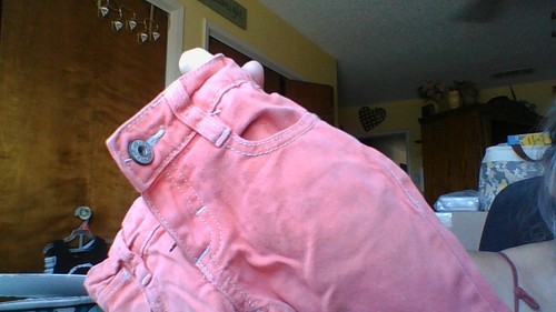 Embroidered Butterflies! Orange Oshkosh Size 4 Denim Capris Adj Waist SO CUTE! - Picture 19 of 20