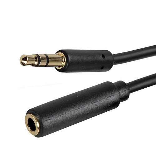 Slim 3.5mm Stereo Jack Headphone Aux Extension Male to Female Audio Cable - Picture 16 of 24