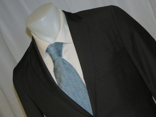 Hugo Boss Eagle2/Shade1 Flat Front Black Stripe Two Button Suit 40R - Picture 6 of 15