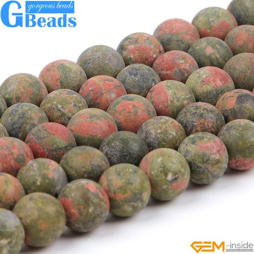Natural Assorted Frosted Matte Gemstone Round Loose Beeds Jewelry Making 15" DIY - Picture 320 of 408