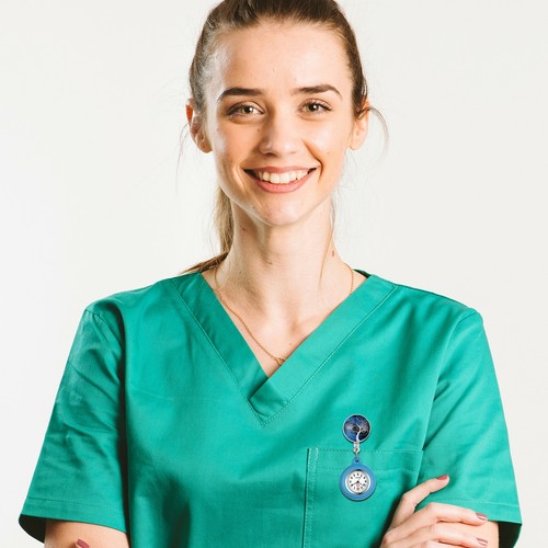 Tree of Life Silicone Nurse Watch Retractable Fob Watch Clip-on Hanging Watch - Picture 6 of 16