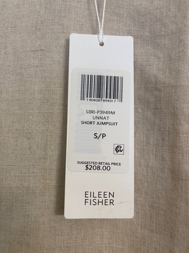 NWT $208 Eileen Fisher Natural Organic linen Short Jumpsuit Small - Picture 4 of 7