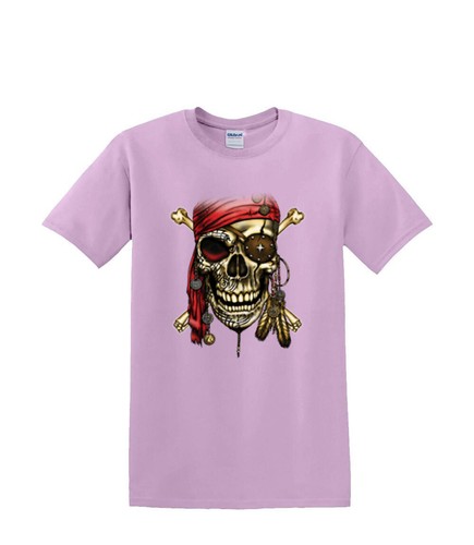 T-Shirt S to 2xl 3xl - PIRATE SKULL red bandana fun humor adult - Picture 2 of 72