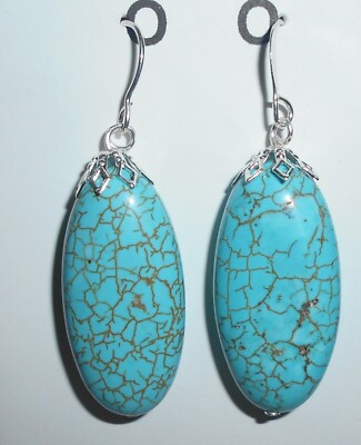 Native American Turquoise earrings 2 1/2'' quality stones