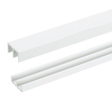 4Set White Plastic Sliding Door Track, Track for 1/4" Thick Panels (3Ft Long)