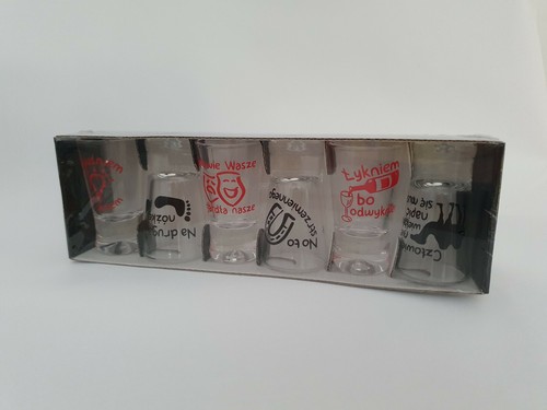 Kieliszki-set of 6 shot glasses Polska-Poland,WESOLE 30 ml;) - Foto 22 di 22
