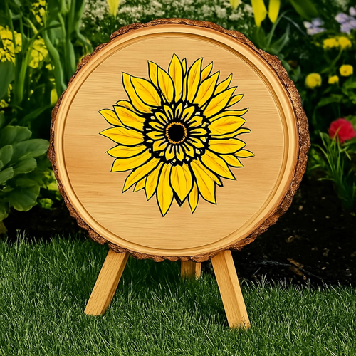 12X12 Inch Boho Sunflower Stencil for Painting on Wood, Canvas, Paper, Fabric - Picture 6 of 12