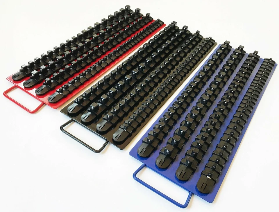 240pc GOLIATH INDUSTRIAL SOCKET STORAGE TRAY RAIL RACK HOLDER SET 1/4 3/8 1/2 - Image 2 of 4