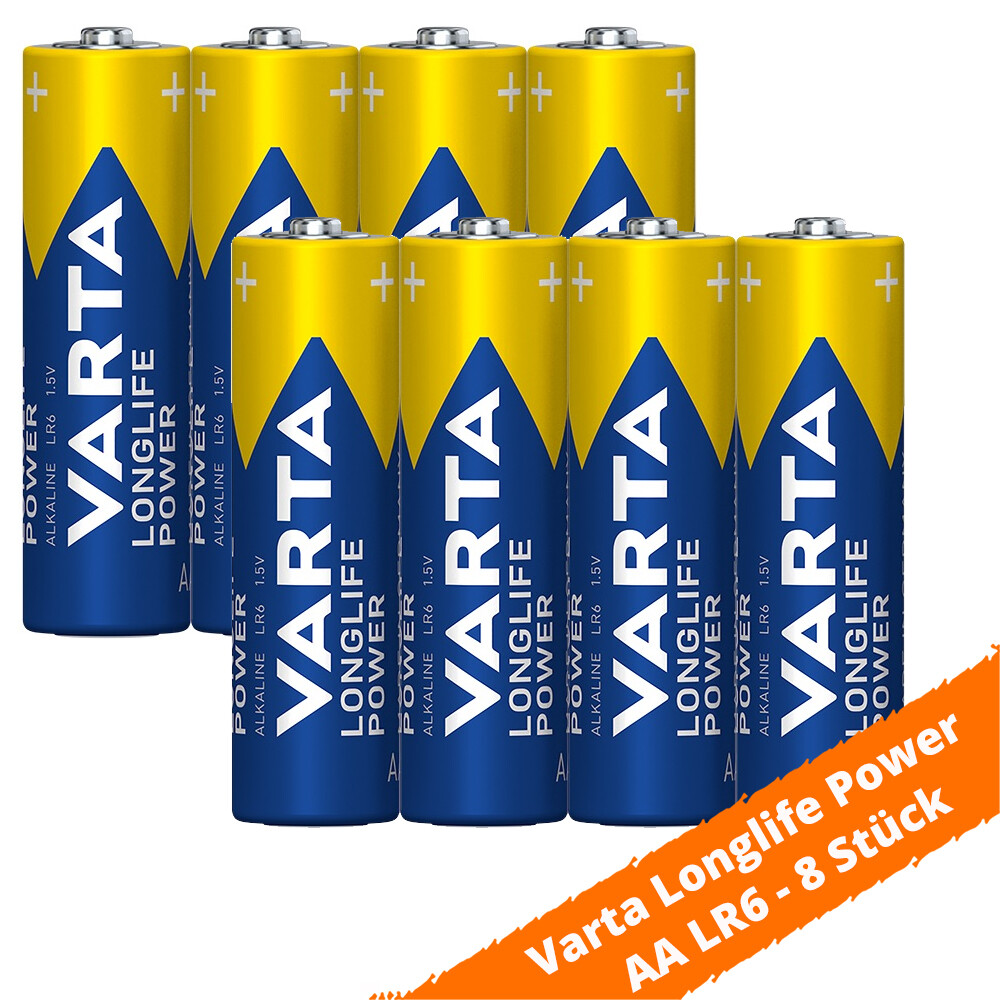 Thumbnail - 8 X Varta Aa Mignon Lr6 4906 Mn1500 Alkaline Longlife Power Batterie